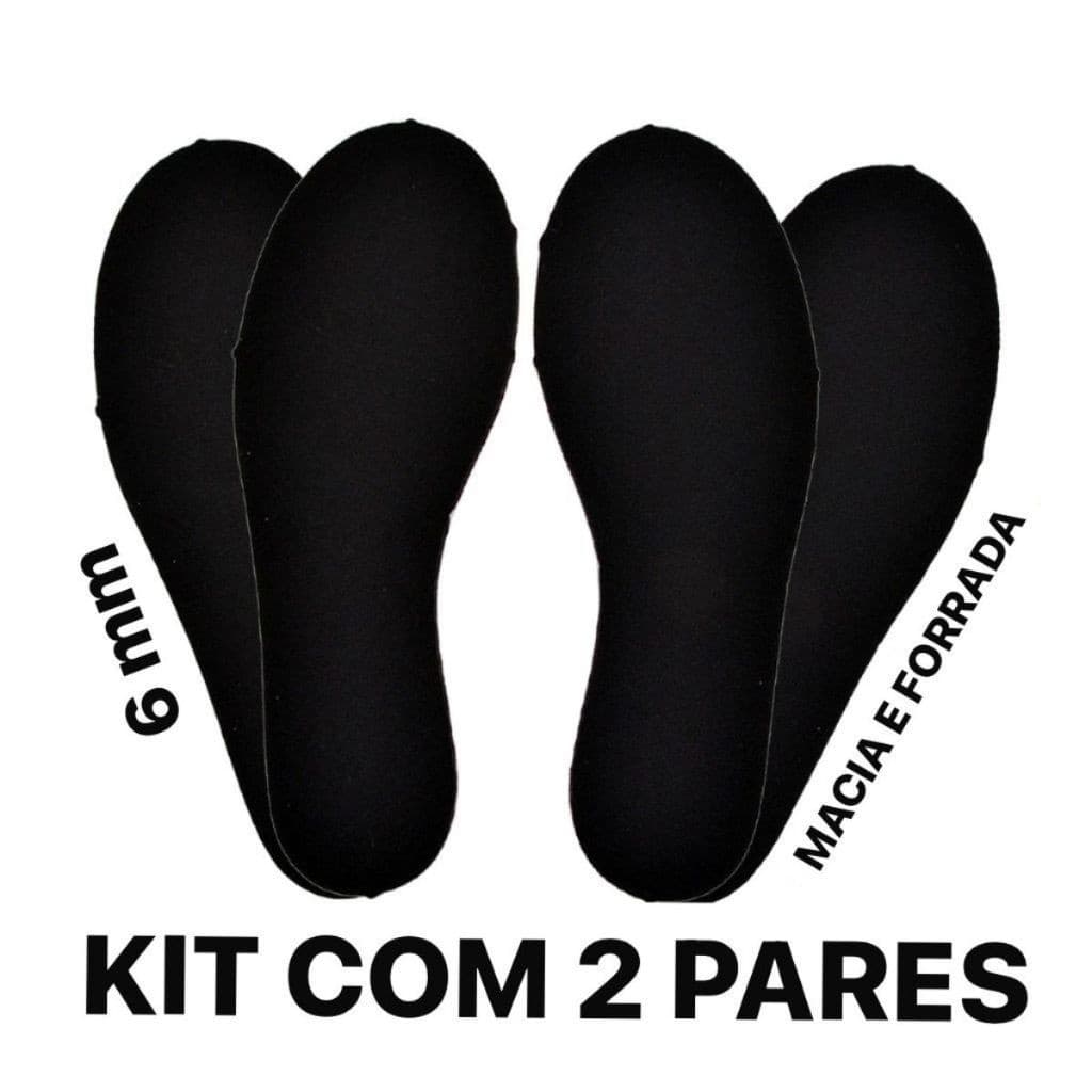 Kit 2 pares Palmilha Em E.V.A 6mm Anatômica Premium Confortável Para Várias Horas de Trabalho Ideal Para Tênis, Sapato, Chuteira, Bota e Sapatilha Tenis de academia Tenis Infantil