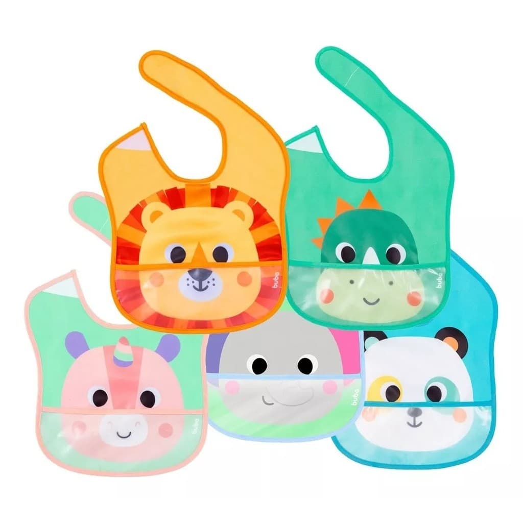 Babador Impermeável Com Ajuste Buba Bubazoo +3 Meses