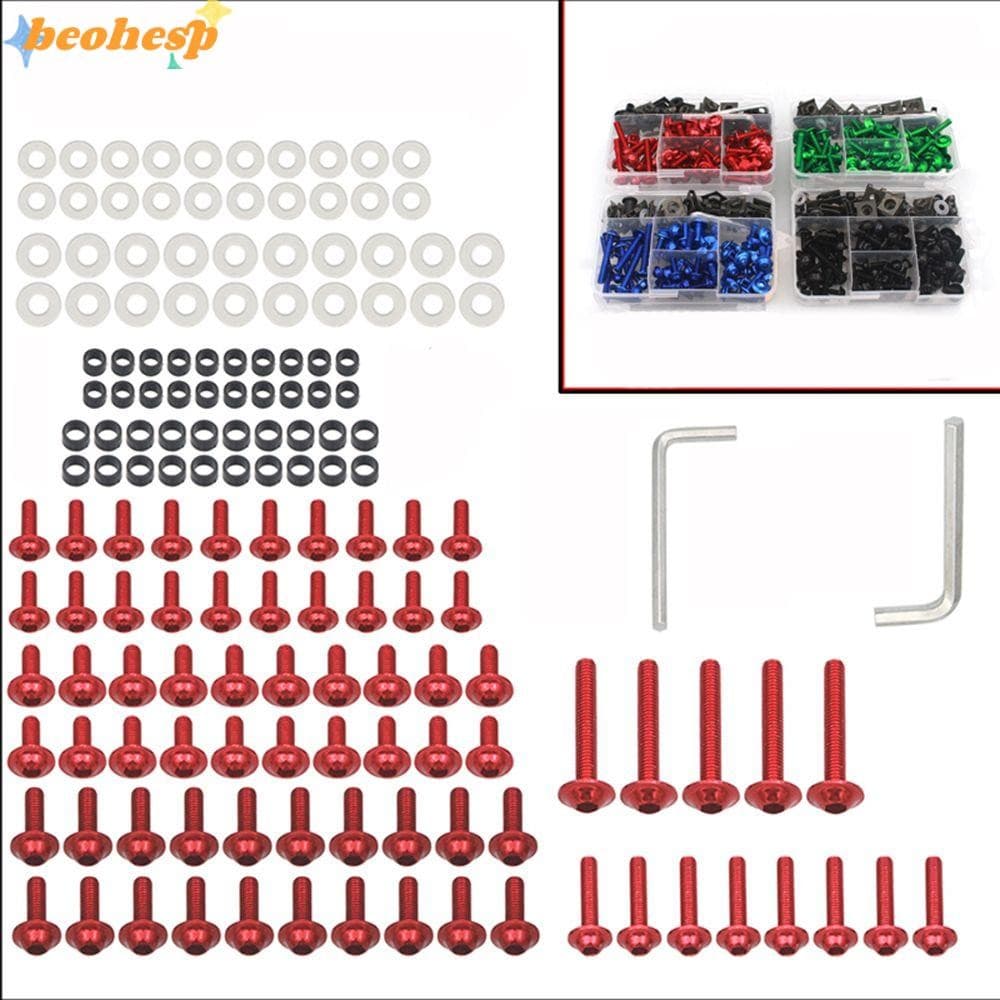 BEOHESP 158pcs Parafusos De Carenagem Acessórios Para Motocicletas Parafuso CNC