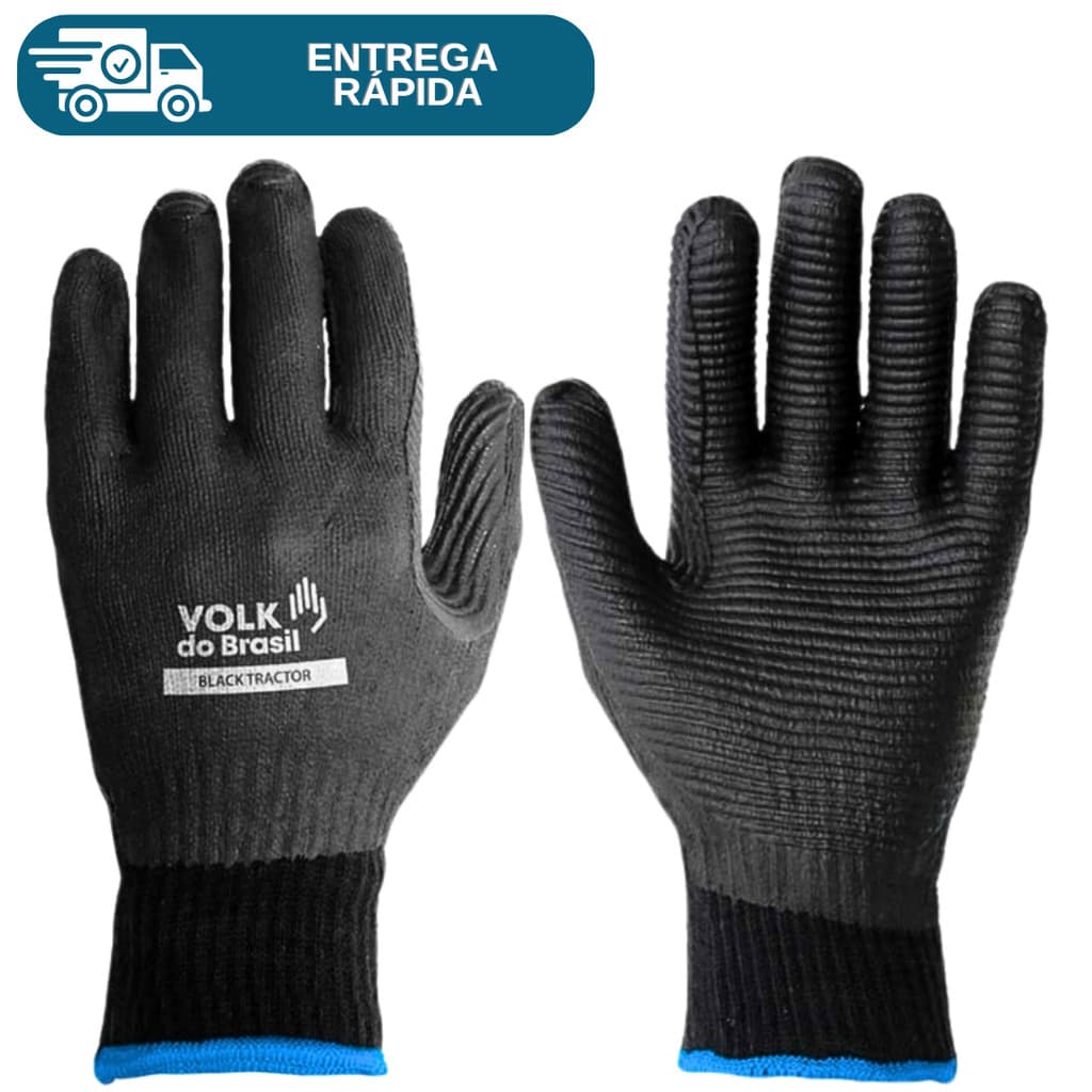 Luva Térmica Alta Temperatura Anticorte Black Tractor Volk Até 250°c Proteção Segurança Epi Com CA