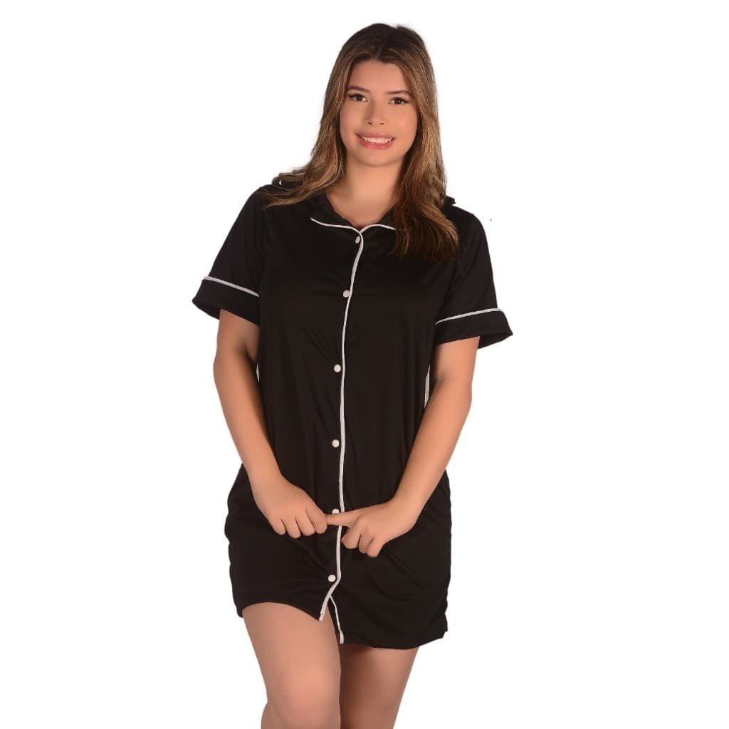 Camisola Americana Luxo Botões Aberto na Frente