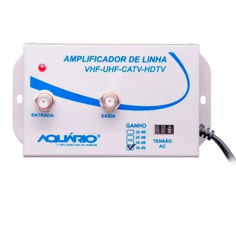 Amplificador De Sinal Linha Para Tv 35Db De Ganho AL-35 Aquario