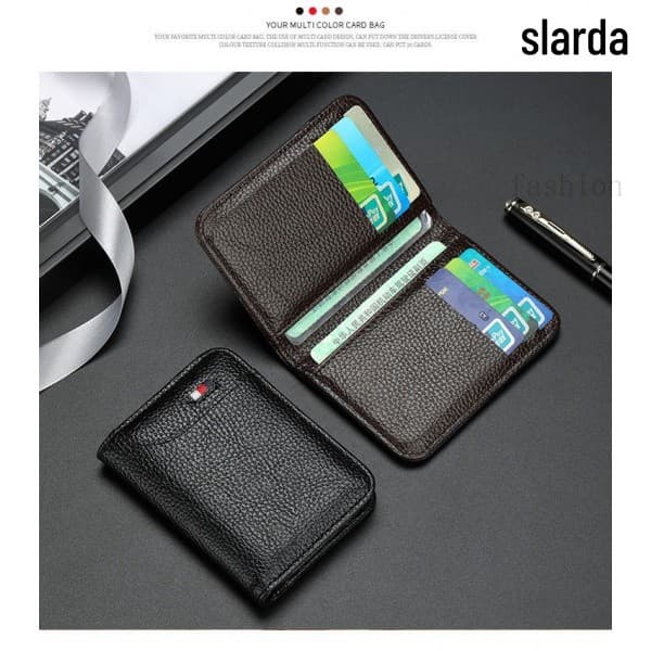 Porta-Carteira De Couro Ultrafino – Capa Fina Com Vários Cartões Para Homens E Motociclistas