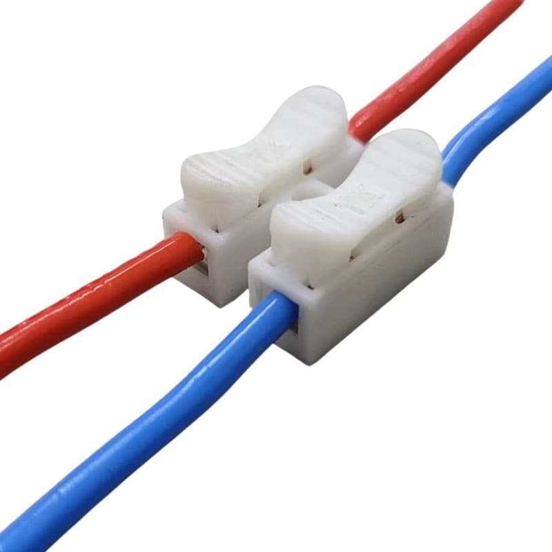 Kit 50/100 Conector de Pressão 2 via para fios duplo Emenda Sem Solda Sem Parafusos