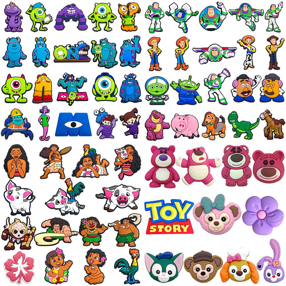 MEIDJ Encantos De Sapato 100 Decorações Padrão De Desenho Animado Acessórios De PVC Com Botão