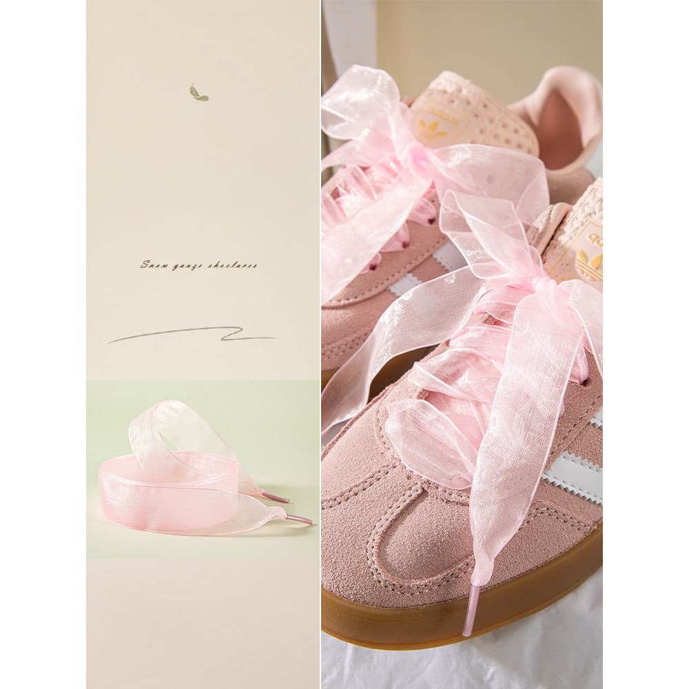 Cadarços De Sapato De Seda Plana Tule Webbing Neve Cadarço Para Tênis Ballet Rendas Chiffon Fio Sapatos Acessórios 2.5CM