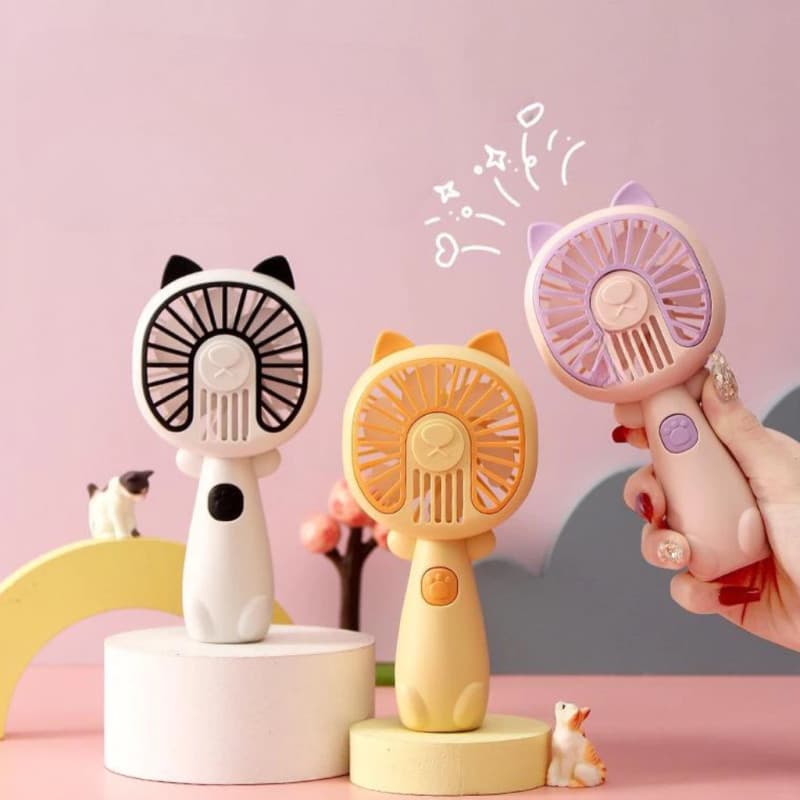 mini Ventilador Gatinho Elétrico Recarregável Portátil Mão USB De Carregamento