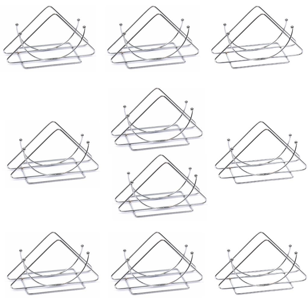 Kit 10 Porta Guardanapo Restaurante Suporte Inox De Mesa