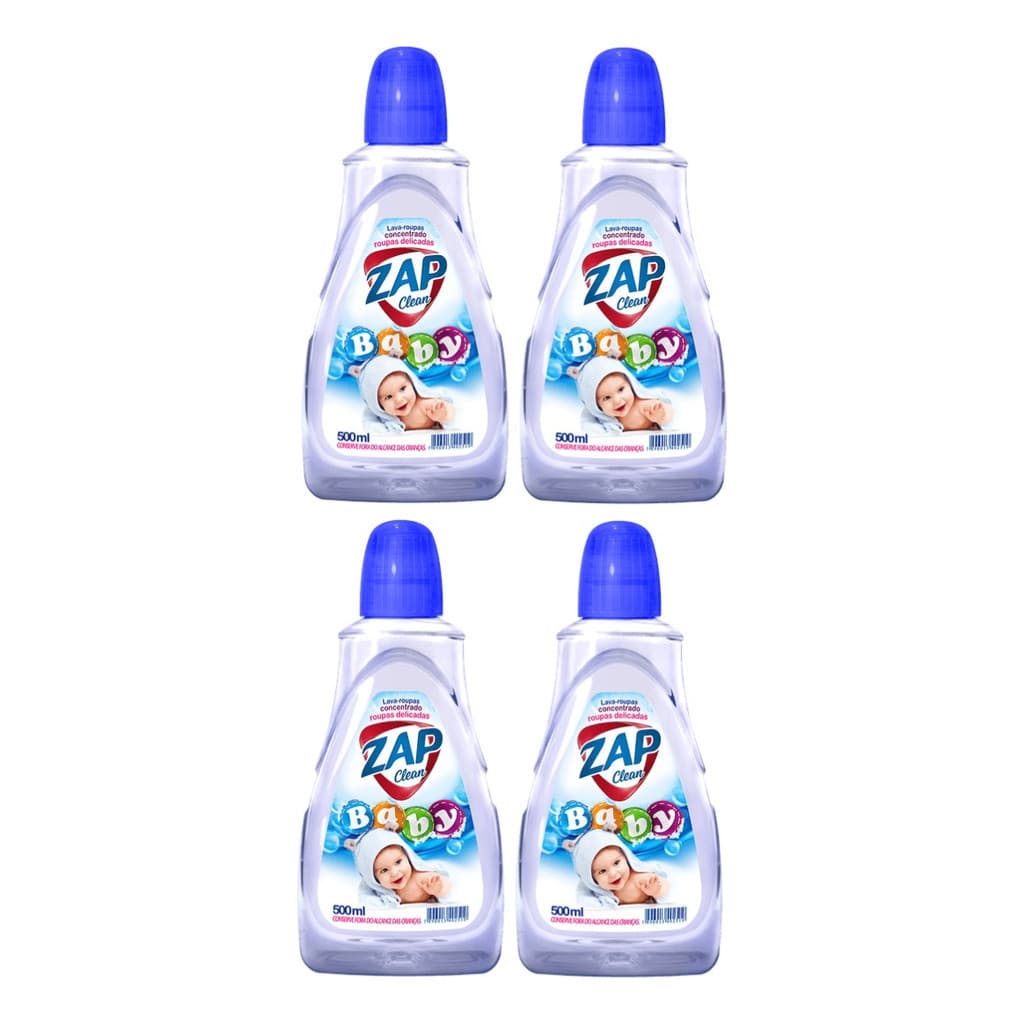Kit 4un Lava Roupas Zap Clean 500ml