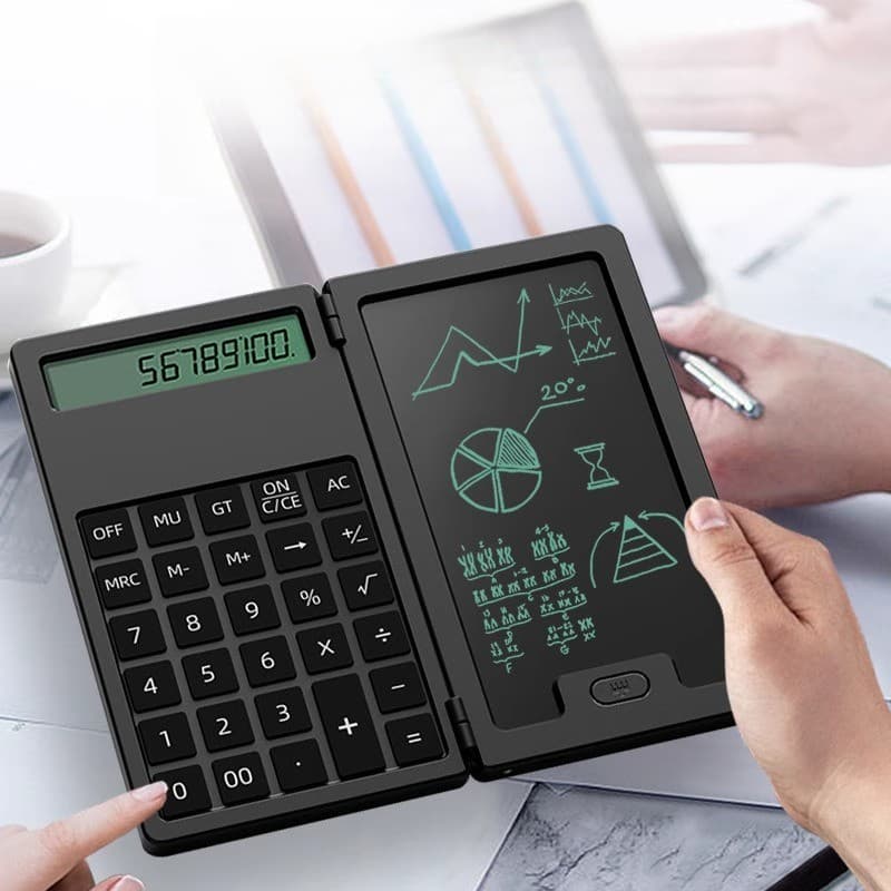 Calculadora Portátil 2 Em 1 Com Tela de Escrita manual de 5 polegadas