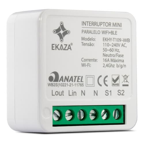Interruptor Mini Inteligente Paralelo Wifi 1 Ch On/off Ekaza