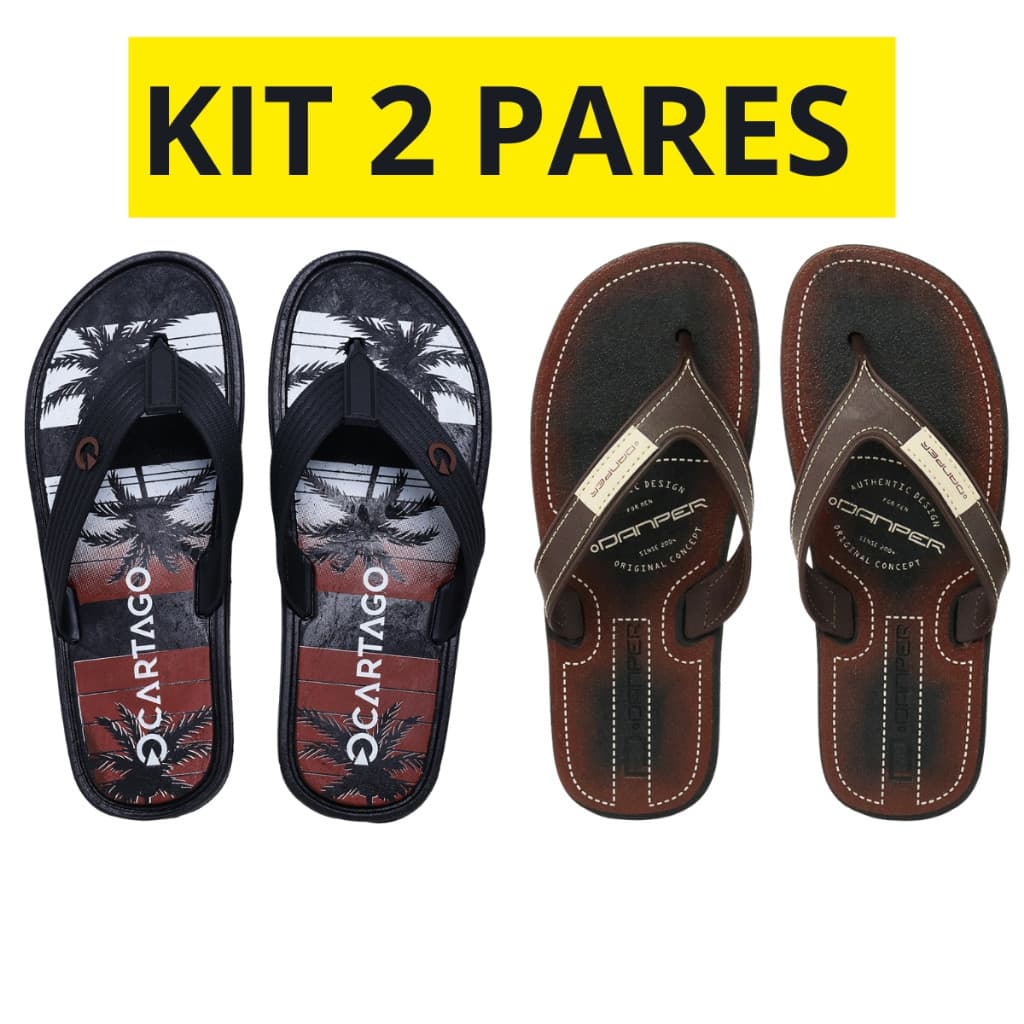 Kit 2 Sandália Chinelo Masculino Antiderrapante Confortável Leve Resistente