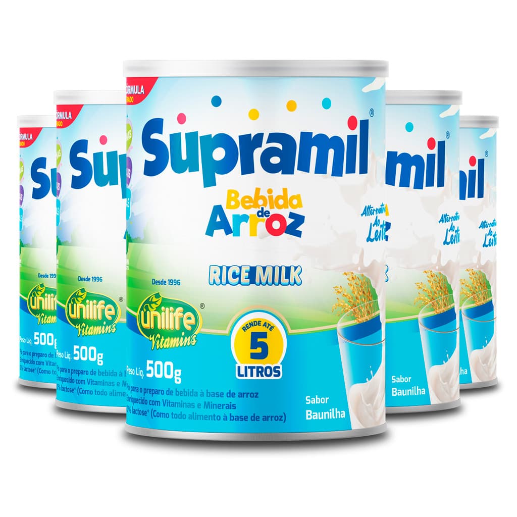 Kit 5 Supramil Bebida de Arroz Kids Unilife 500g