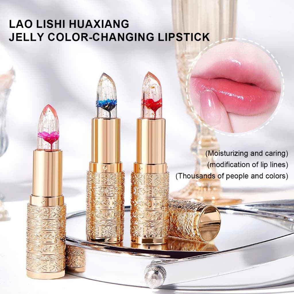 Batom De Flor De Gelatina , Bálsamo Labial Hidratante À Prova D'água Que Muda De Cor , Maquiagem De Flores De Longa Dura