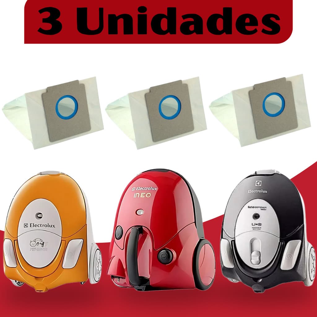 Kit Saco Para Aspirador De Pó Electrolux Descartável Modelos Neo Listo Pet-Lover