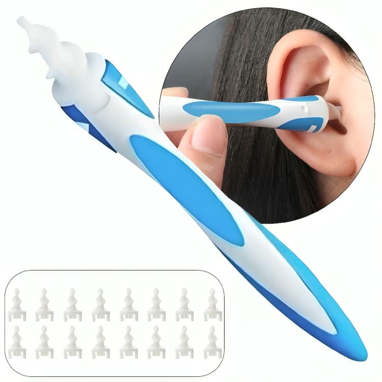 Limpador De Ouvidos Removedor De Cera Higienizador em Formato Cotonete Todo De Silicone Limpador de Ouvido Removedor