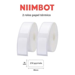 2 Rolos Papel Etiqueta Niimbot D110 D101 D11 15x30mm (390un)