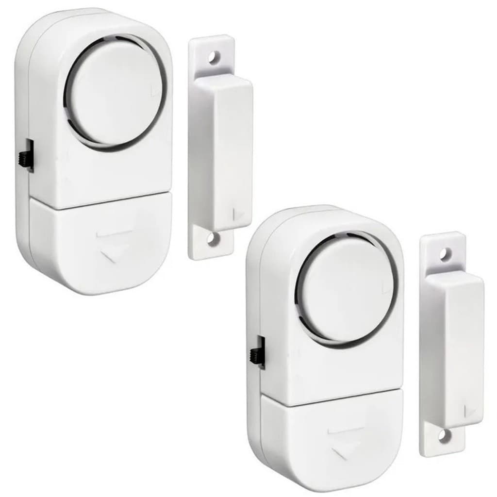 Kit 02 Alarme Sonoro Invasão Residencial Porta Janela Portão