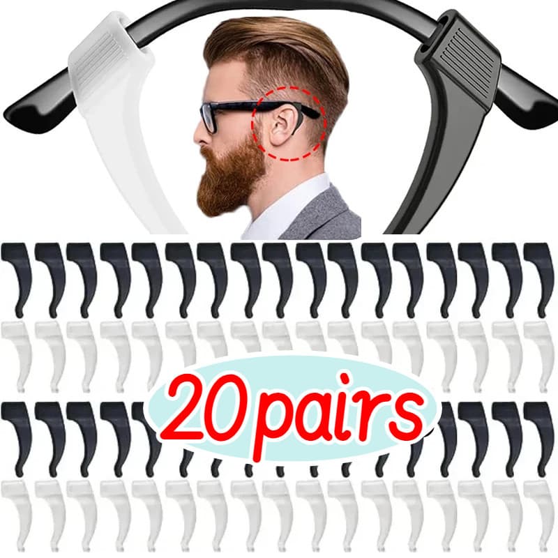 20Pairs Silicone Anti-Derrapante Ganchos De Para As Pernas/Óculos Confortáveis