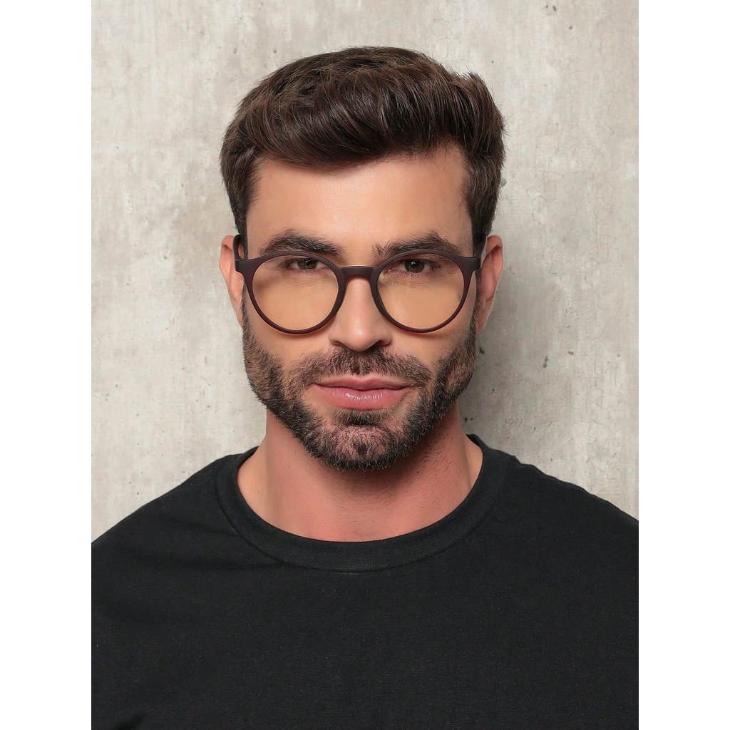 9700 ARAMCAO DE OCULOS GRAU REDONDO FEMININO MASCULINO TR90 LENTE UV400 HASTE FLEXIVEL