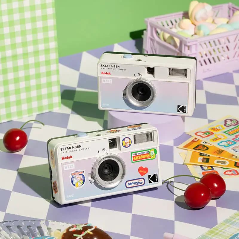 Câmera De Filme Kodak Ektar H35N x BT21 De Edição Limitada Com Meia Moldura De 35 Mm