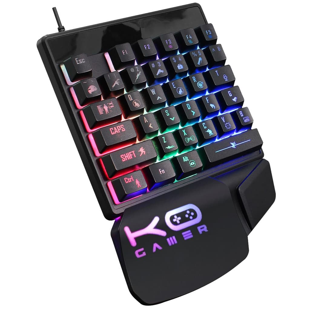 Teclado Uma Mão Led RGB MBTech GB54449