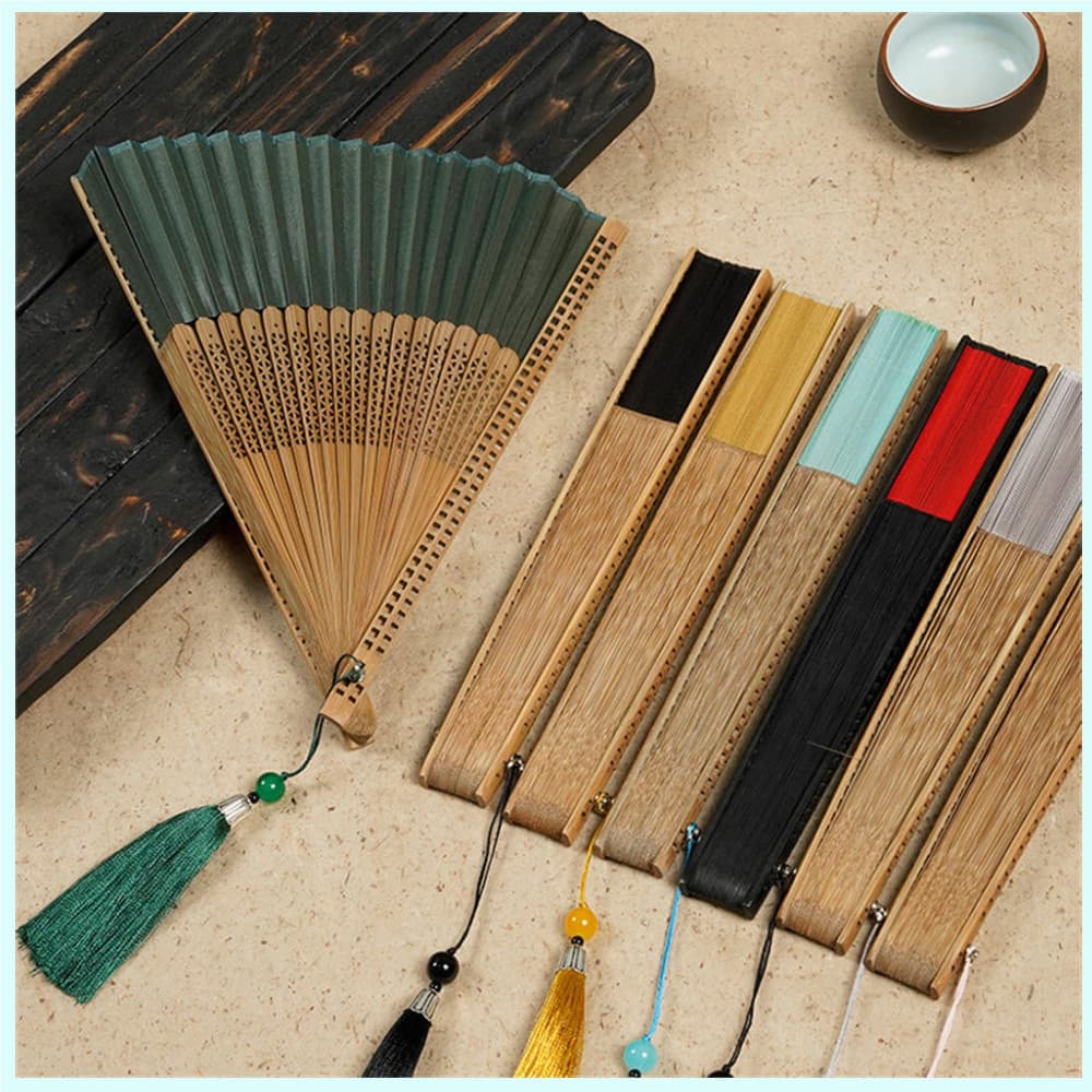 Leque Dobrável De Bambu Esculpido , Adereços Para Festa De Casamento , Decoração , Ventilador De Madeira Chinês , Retrô