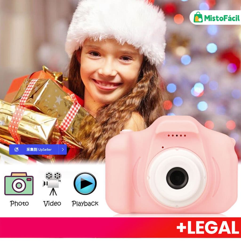 Mini câmera Digital de 2 polegadas com tela HD recarregável, adequada para crianças, brinquedos fotográficos com câmera