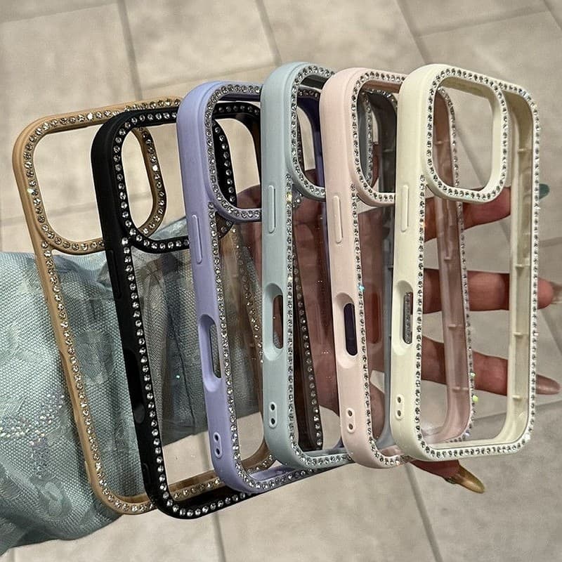 Luxo Transparente Diamante Jóias Caso De Telefone Para iPhone 11 12 13 14 15 16 Pro Max Plus Glitter Claro Pára-Choques 