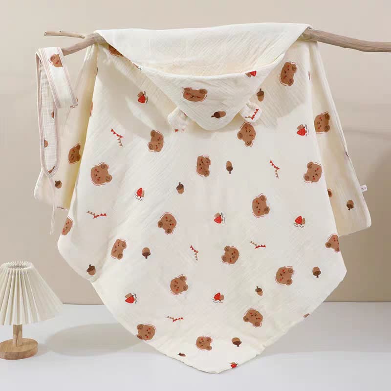 Toalha de Banho Para Bebê 100% algodão Com Capuz Super Macia Absorvente Para Recém-nascidos Crianças