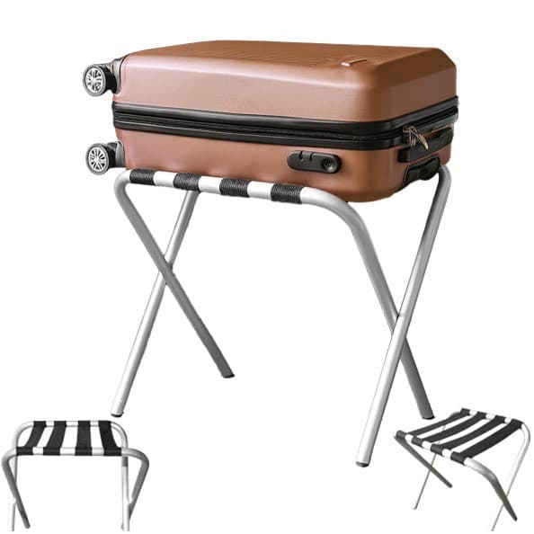 Suporte De Mala Alumínio Para Hotel Pousada Bagagem Maleiro Dobrável