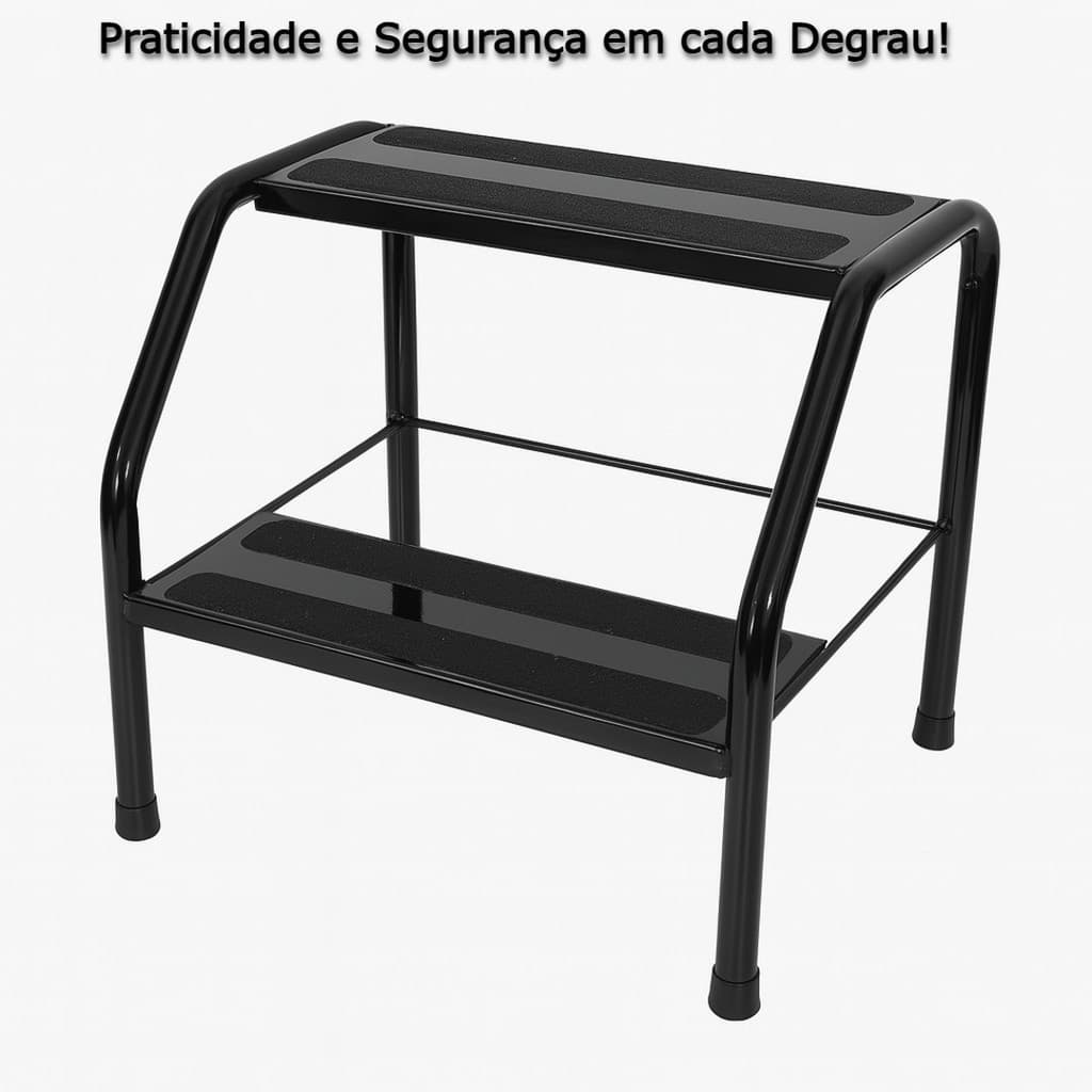 Escada Preta Escadinha Para Maca 2 Degraus Casa Antiderrapante Ambientes Profissionais Estética