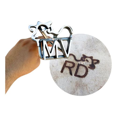 Marcador De Gado Personaliza- Ferro De Marcar Boi Em Inox - 