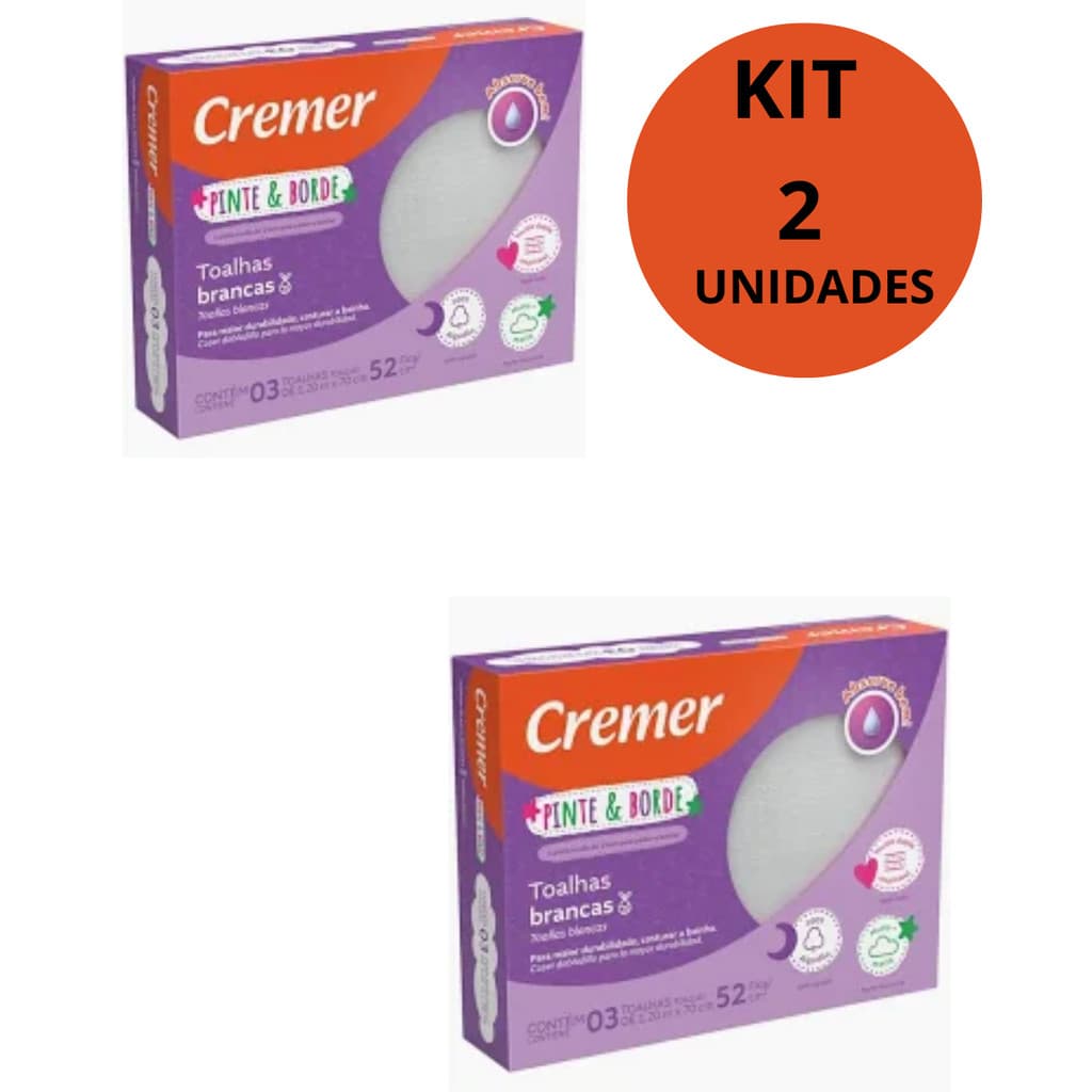 TOALHA CREMER PINTE E BORDE 100% ALGODÃO ATÉ 2 CAIXAS