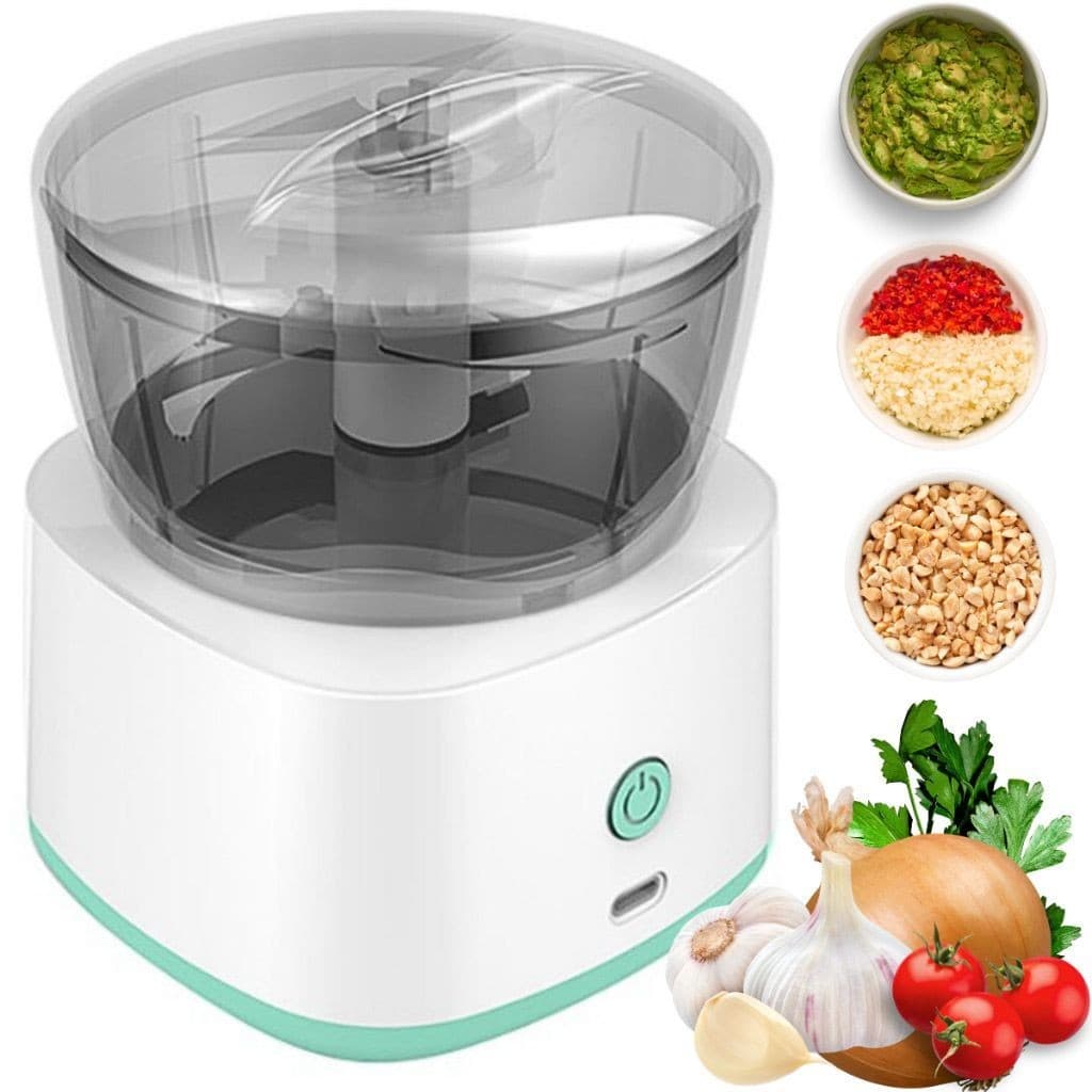 Mini Processador Elétrico Triturador 3 Laminas Recarregável USB Portatil 110V