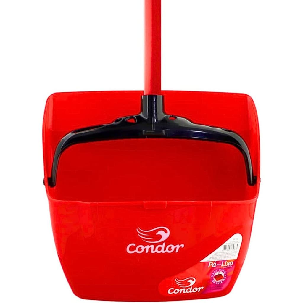 Pá Para Lixo Com Cabo Caçamba Móvel Condor Limpa Cerdas Plástico Limpeza Multiuso Qualidade Condor