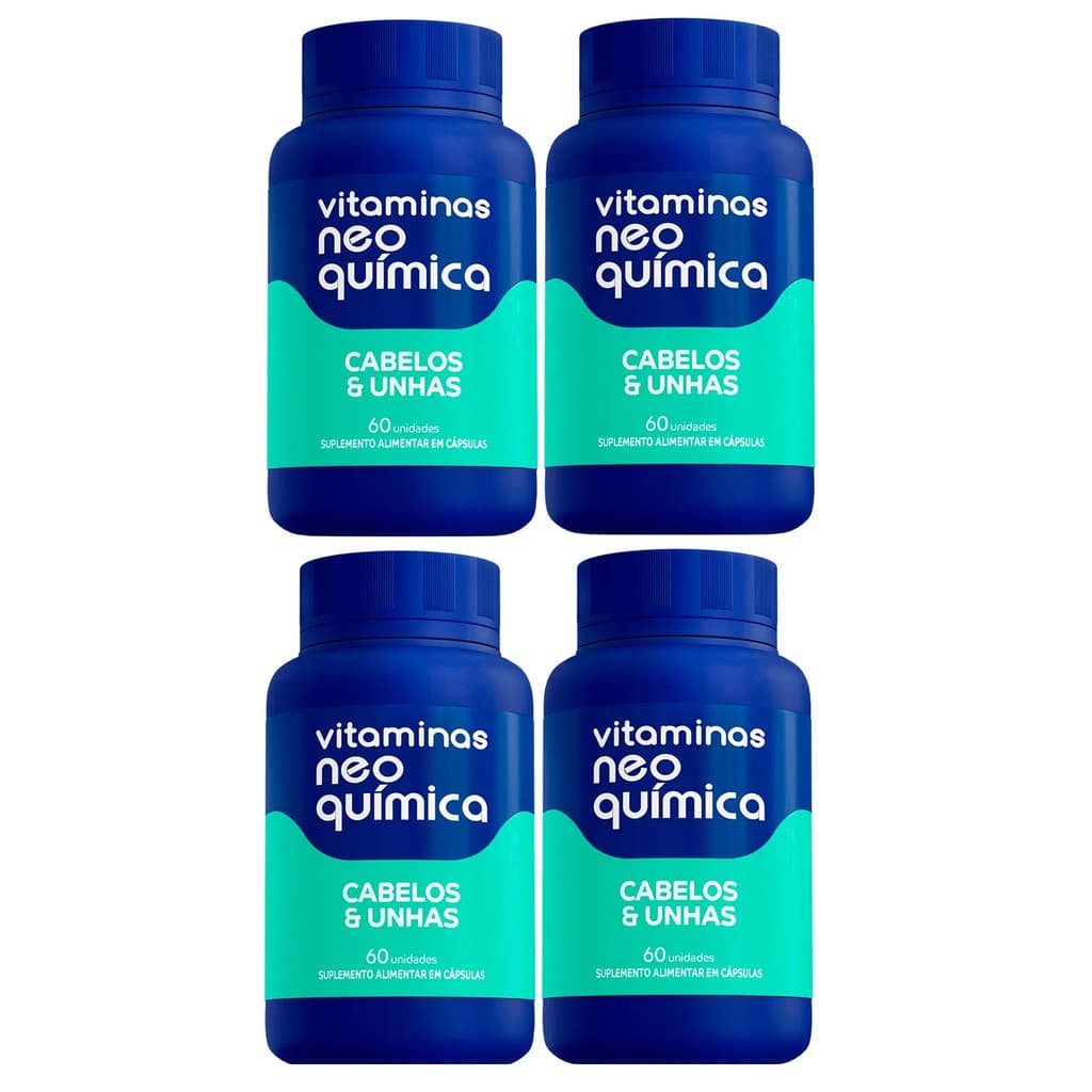Kit 4 Suplemento Cabelos e Unhas 60 Cápsulas - Neo Química