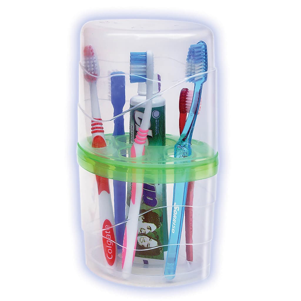 Porta-escovas com Tampa Transparente 6 Lugares