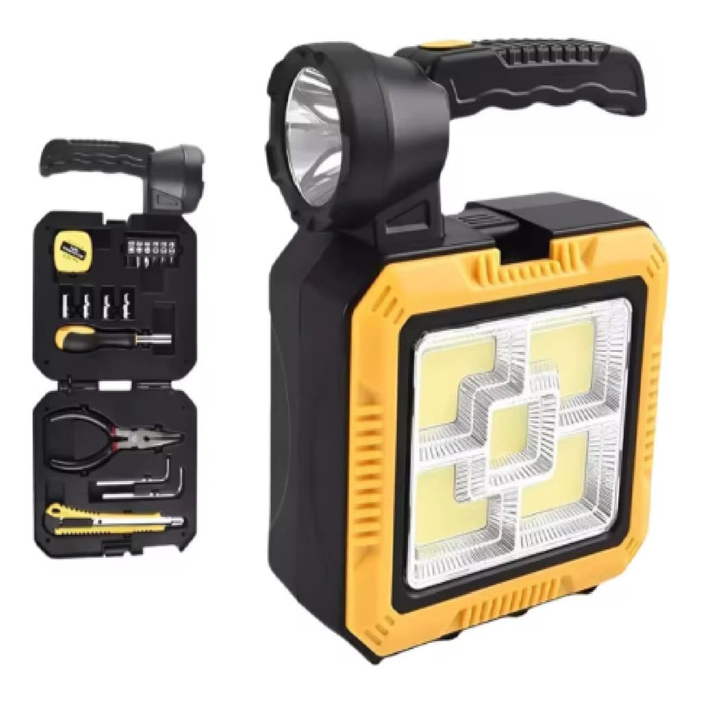 Kit Luminaria Lampada Led Solar Recarregável 4 Em 1