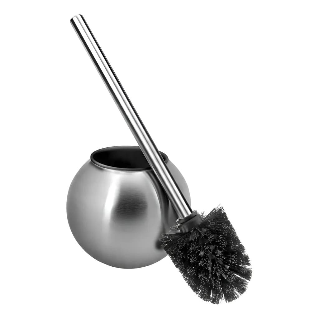 Escova Sanitária Banheiro Moderna Inox Com Suporte Vassourinha Limpeza Vaso Sanitário