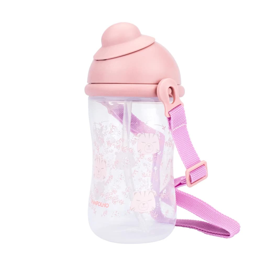 Garrafa com Tampa Retrátil e Cordinha 400ml