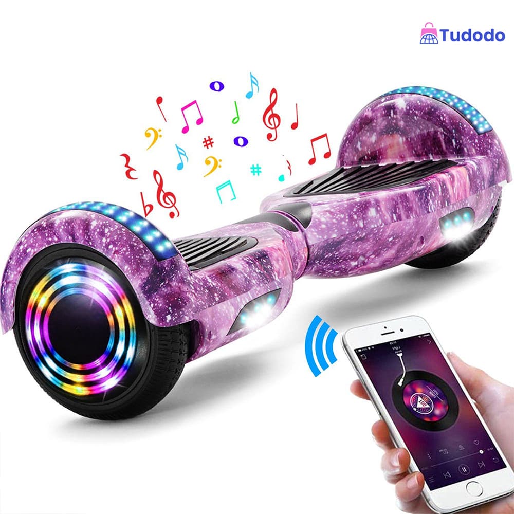 Hoverboard Infantil 6.5" - Skate Elétrico com LED Inteligente Bluetooth e Bateria Forte