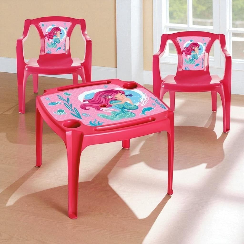 Kit Mesa Infantil Com 2 Cadeiras Para Estudos Desenho Lanches E Atividades