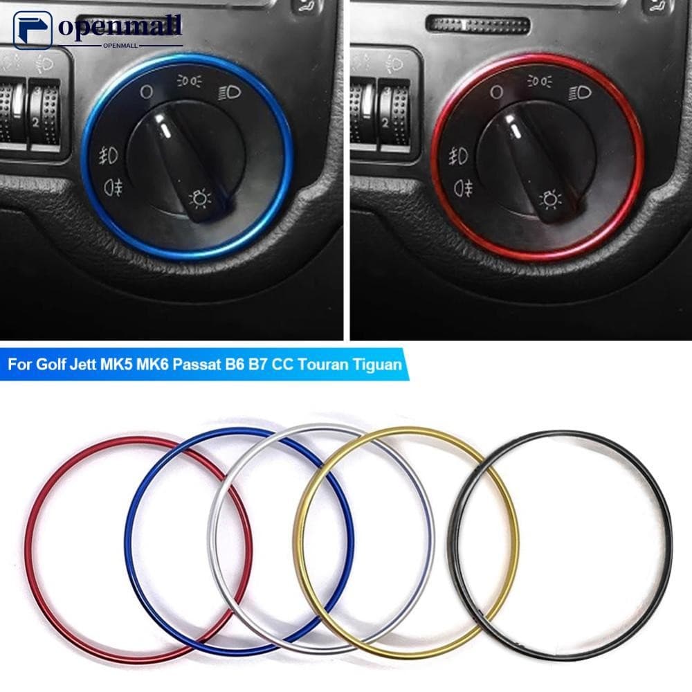 OMALL Interruptor Do Farol Carro Moldura Decorativa Anel De Acabamento Em Liga De Alumínio Adesivo Para Golf Jett MK5 MK
