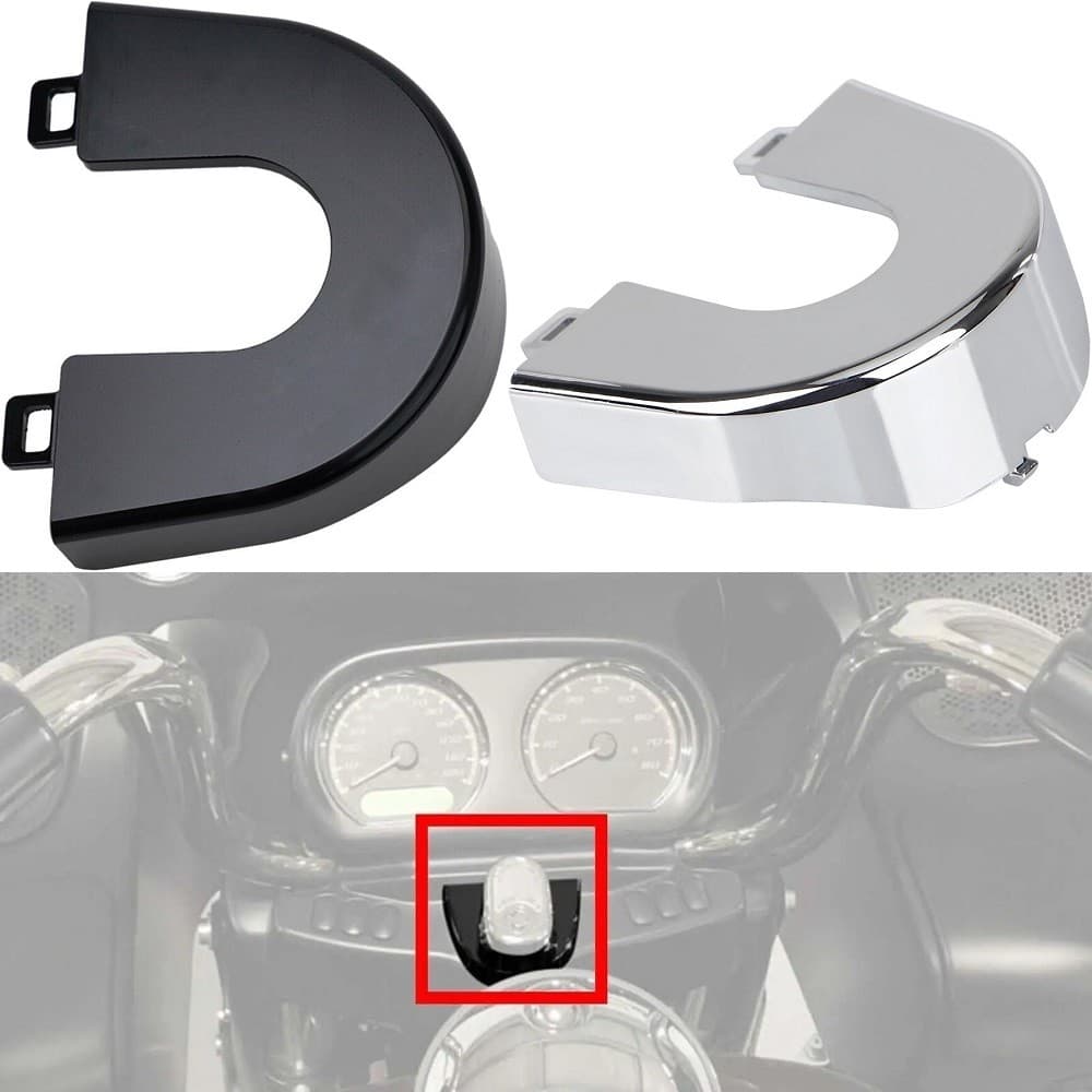 Motocicleta Frente Superior Garfo Giratório Bloqueio Chave Tampa Interruptor De Ignição Painel Guarnição Capa Para Harle
