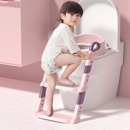 Banqueta higiênica infantil dois em um vaso sanitário para treinamento rosa/azul/cinza