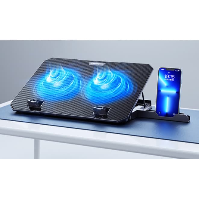 Suporte Ergonômico para Notebook com Cooler Silencioso 5V – Ventoinha 1000RPM para Refrigeração Eficiente