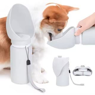 Garrafa Dobrável Pet Cachorro Cães 550ml Gato Passeio Viagem/Cuidados Água Silicone Bebedouro