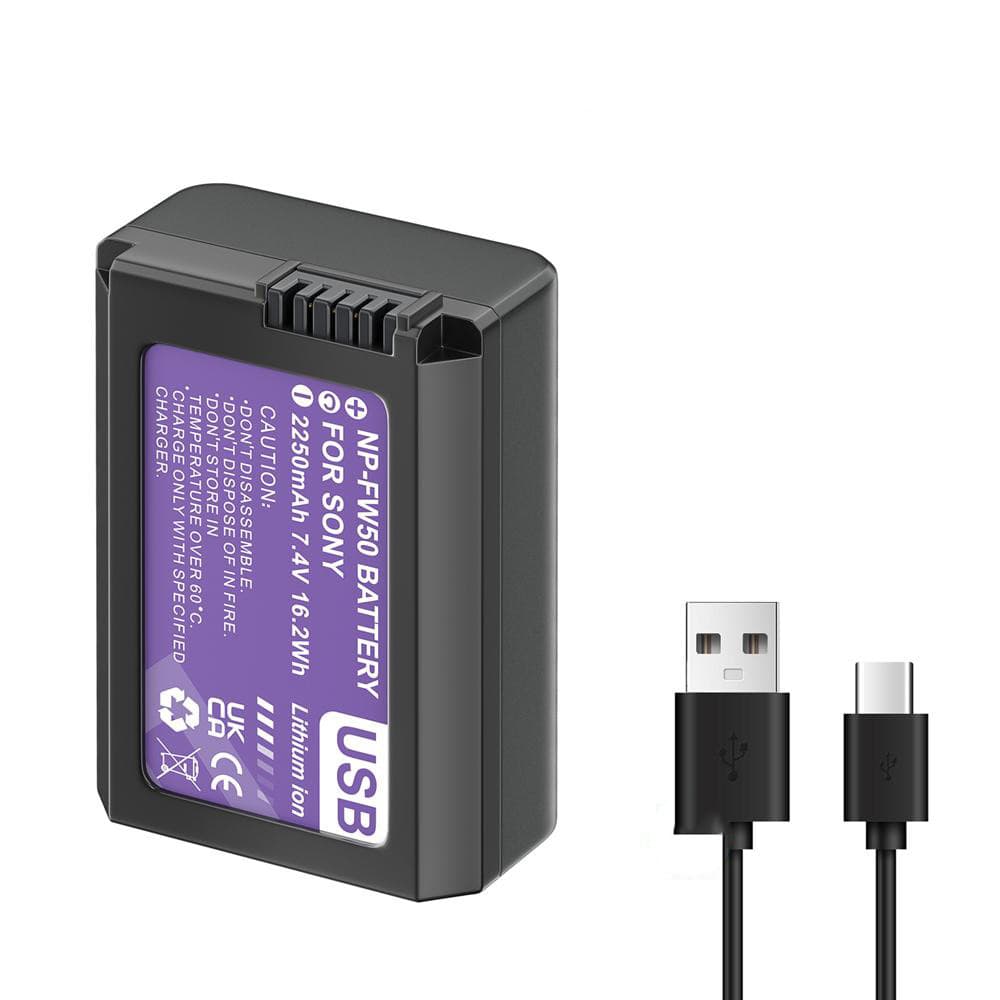Bateria NP-FW50 Recarregável USB-C Para Sony