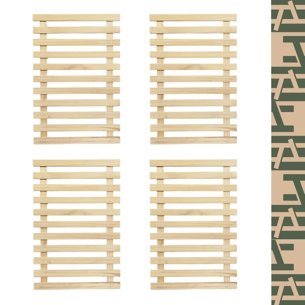 Kit 4 Treliças de Pinus Reflorestada 60x40cm - Painel para Jardim Vertical e Decoração de Parede